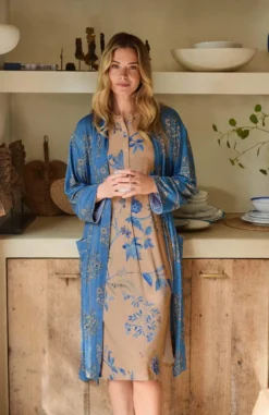 Dalia Nachthemd Kurze Ärmeln Marigold Blau