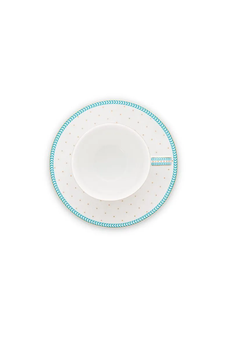 Espresso Tasse & Untertasse Jolie Punkte Gold Blau