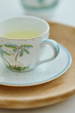 Espresso Tasse & Untertasse Jolie Punkte Gold Blau