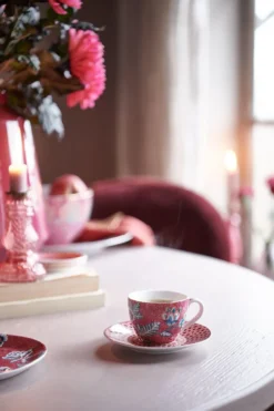 Flower Festival Espresso Tasse & Undertasse Dunkelrosa