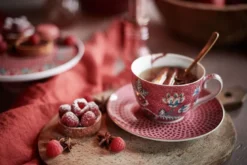 Flower Festival Espresso Tasse & Undertasse Dunkelrosa