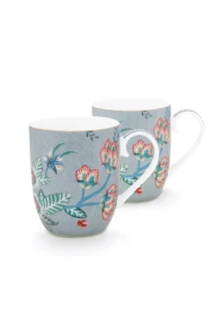 Flower Festival Set/2 Tassen Klein Hellblau