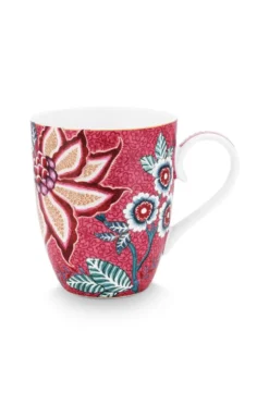 Flower Festival Tasse Gross Dunkelrosa