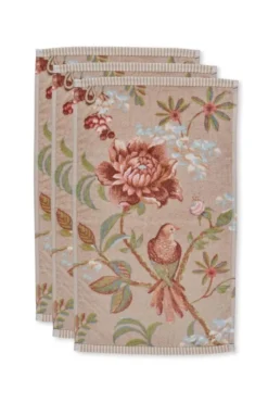 Gästehandtuch Set/3 Secret Garden Khaki 30x50cm