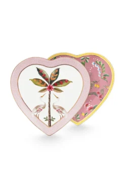 La Majorelle Set/2 Herz Form Teller Rosa
