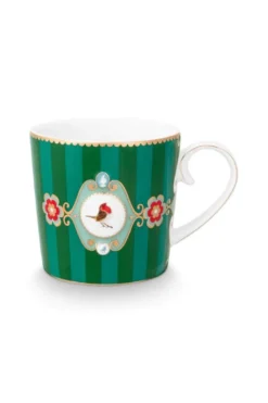 Love Birds Tasse Klein Streifen Grün