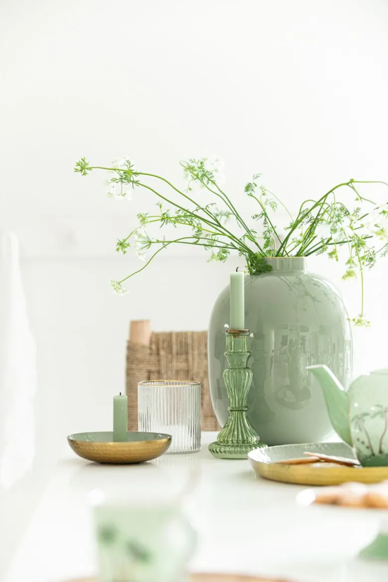 Metall Vase Grün 32cm