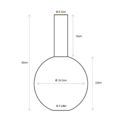 Metall Vase Gross Matt Hellrosa 42cm