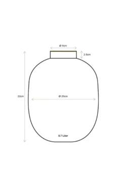 Metall Vase Khaki 32cm