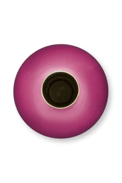 Metall Vase Klein Knallrosa 26cm