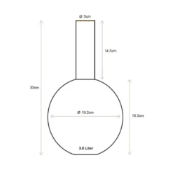 Metall Vase Mittel Blau 33cm