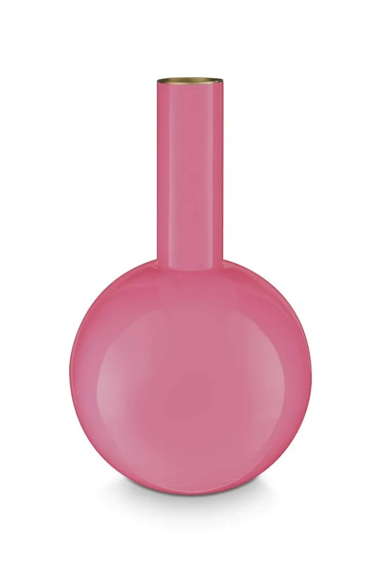 Metall Vase Mittel Rosa 33cm
