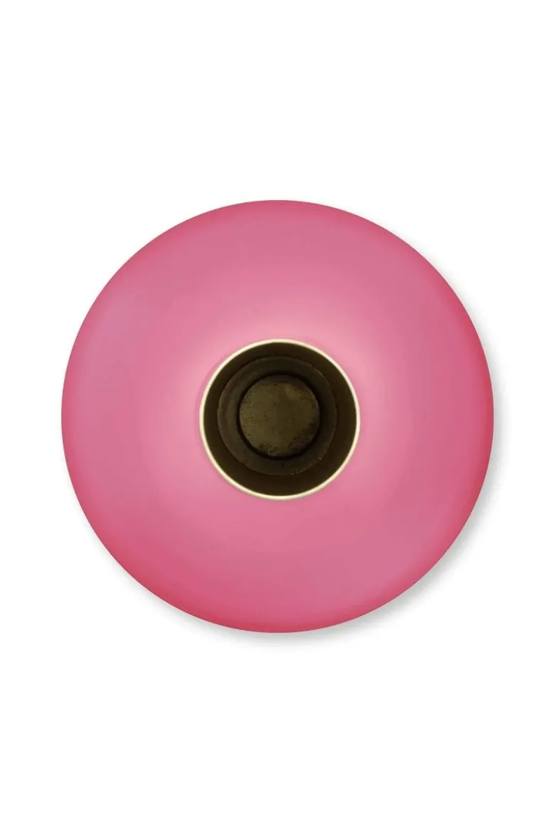 Metall Vase Mittel Rosa 33cm
