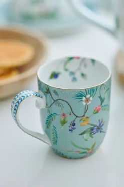 Set/2 Tassen Klein Jolie Blumen Blau
