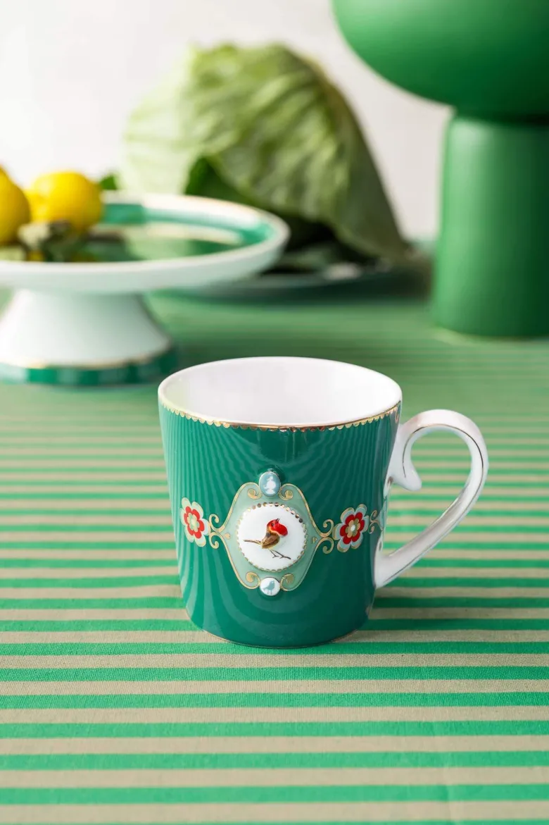 Set/2 Tassen Klein Love Birds Medallion Emerald