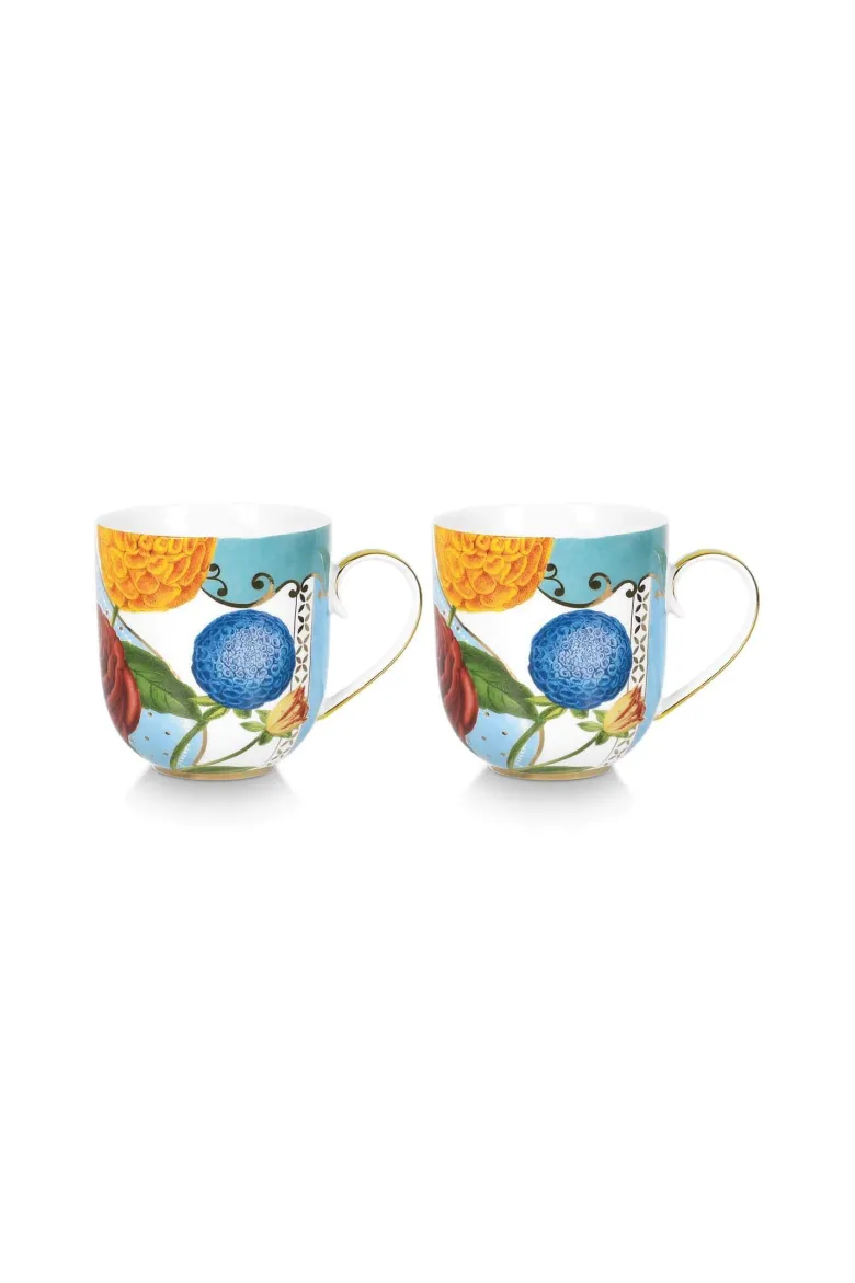 Set/2 Tassen Royal Flowers 260ml