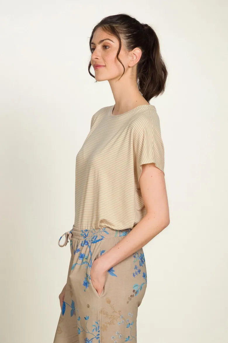 Tatum Top Kurze Ärmeln Little Sumo Stripe Sand