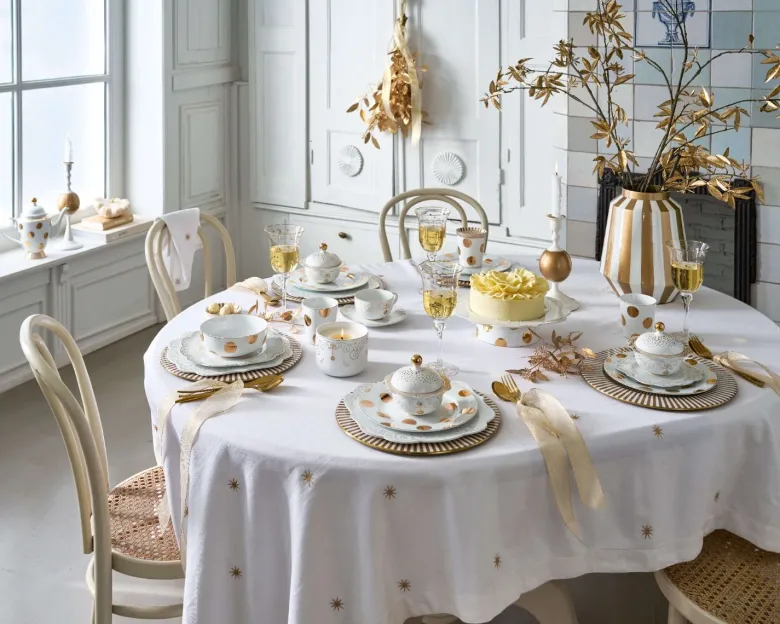 Teekanne Dot Delight Weiss-Gold