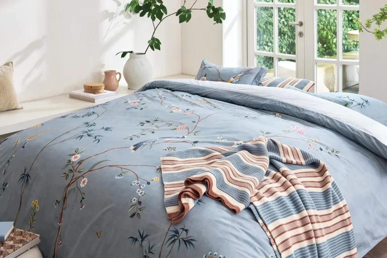 Zierkissen Bonsoir Combistripe Blau